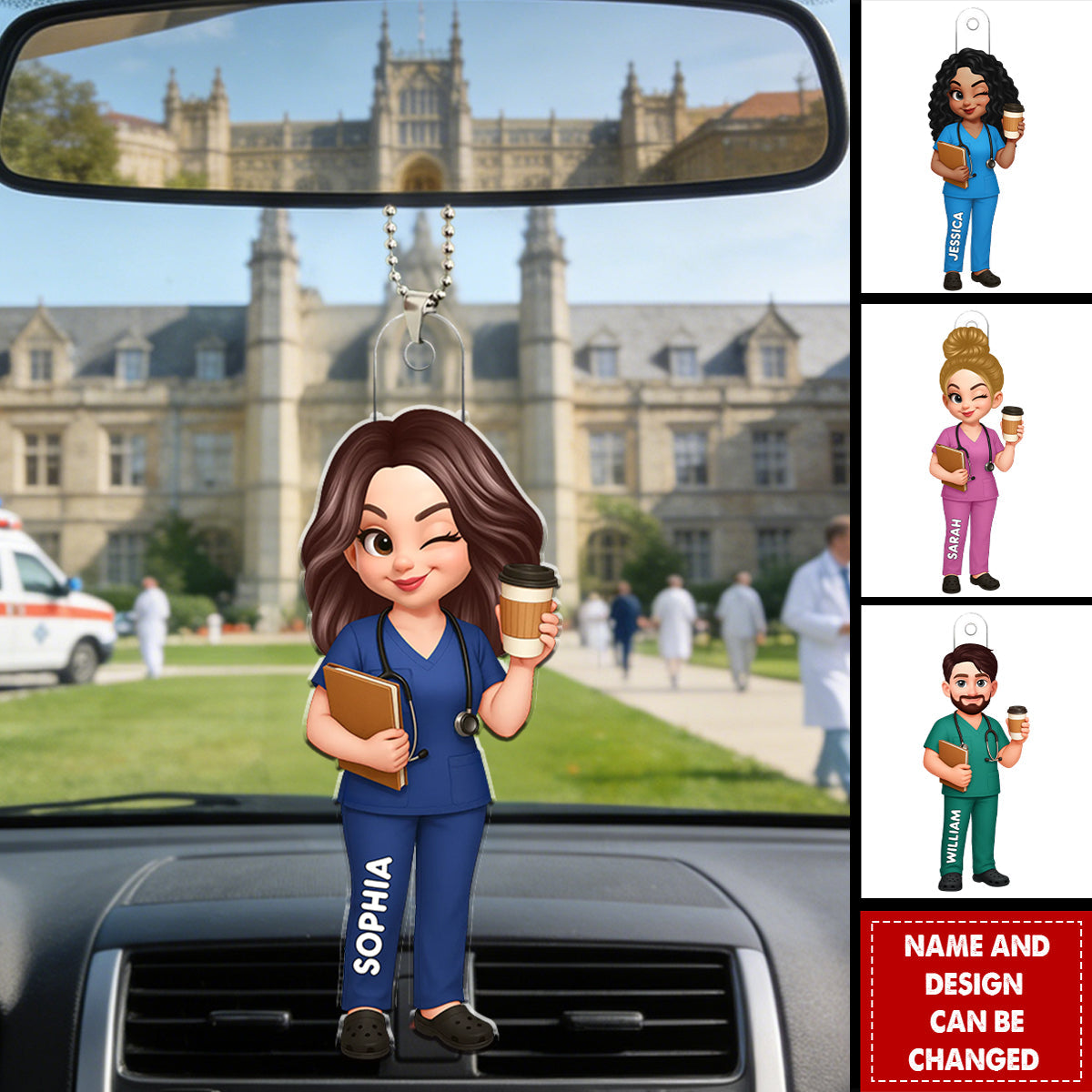 New Nurse - Personalized Car Hanger, RN Gift, BSN Gift, Nursing Graduation Gift