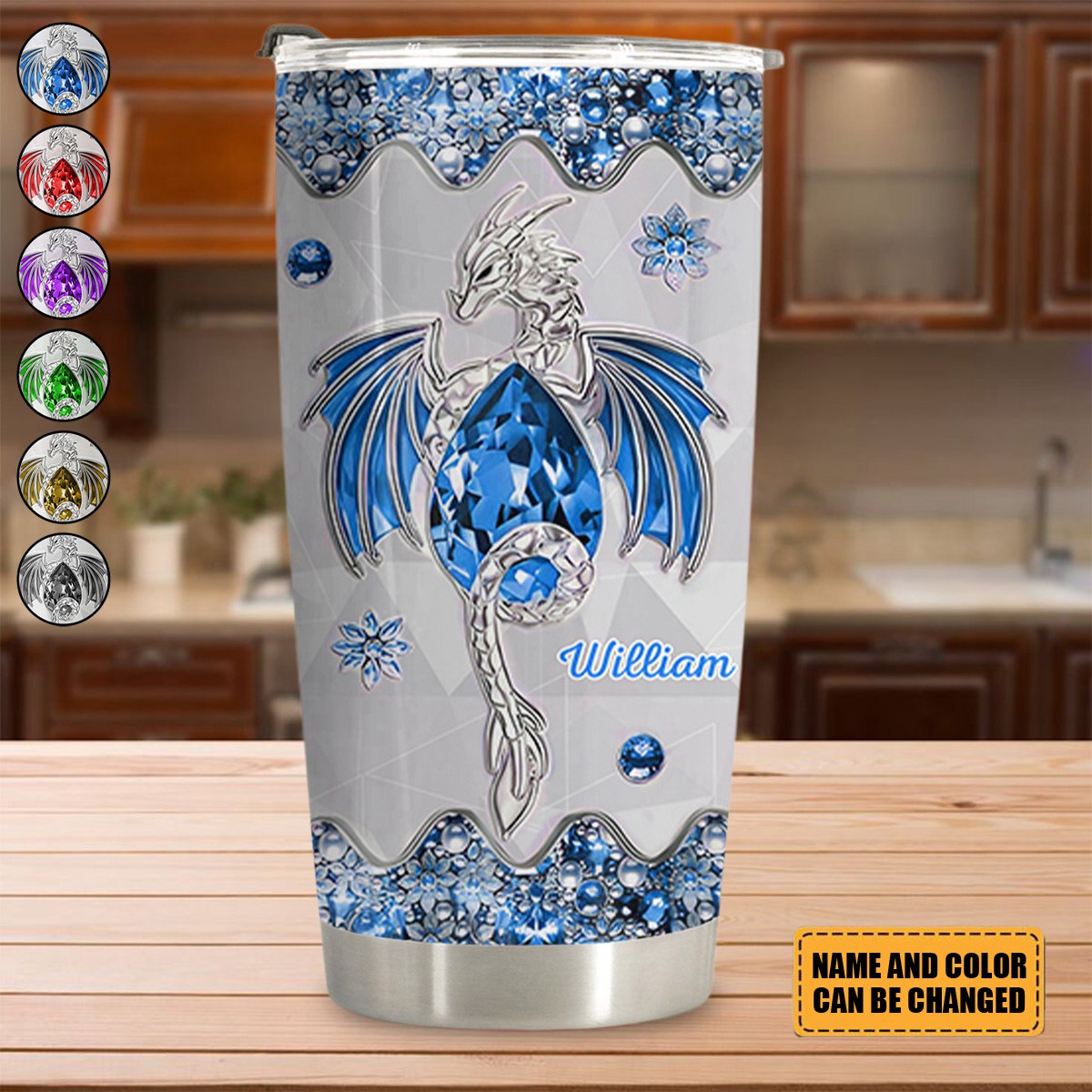 Enchanted Dragon Jewel Personalized Fantasy Tumbler