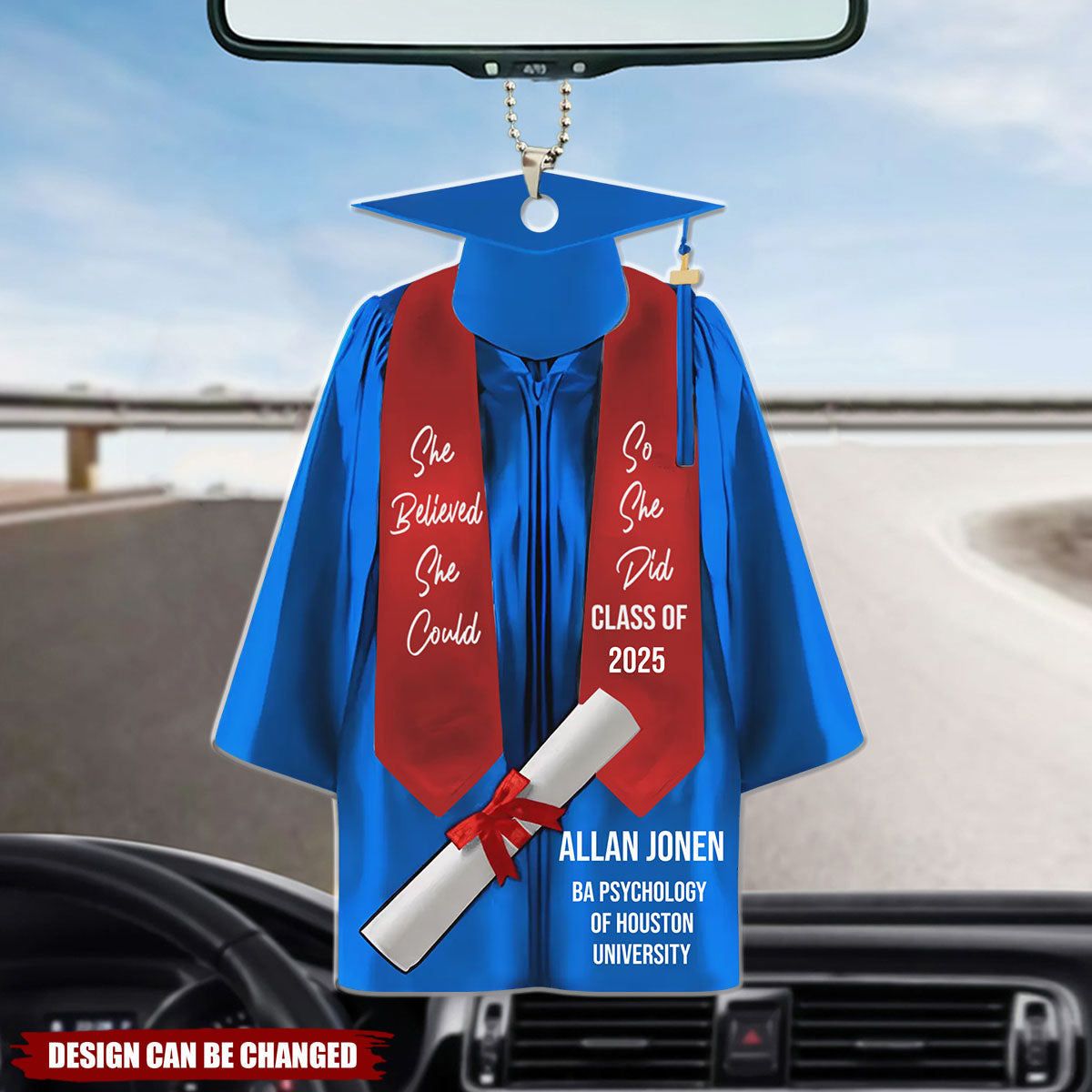 She Believed She Could - Personalized Acrylic Ornament, 2025 Senior Gift