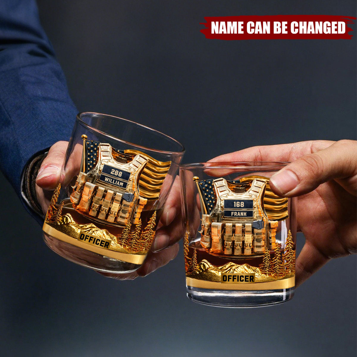 Personalized Police Officer Whiskey Glass