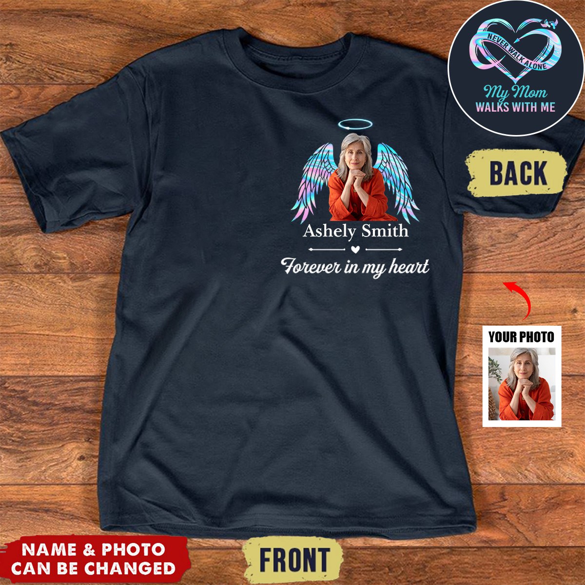 We Only Part To Meet Again - Memorial Personalized Photo Back And Front Printed Unisex T-shirt