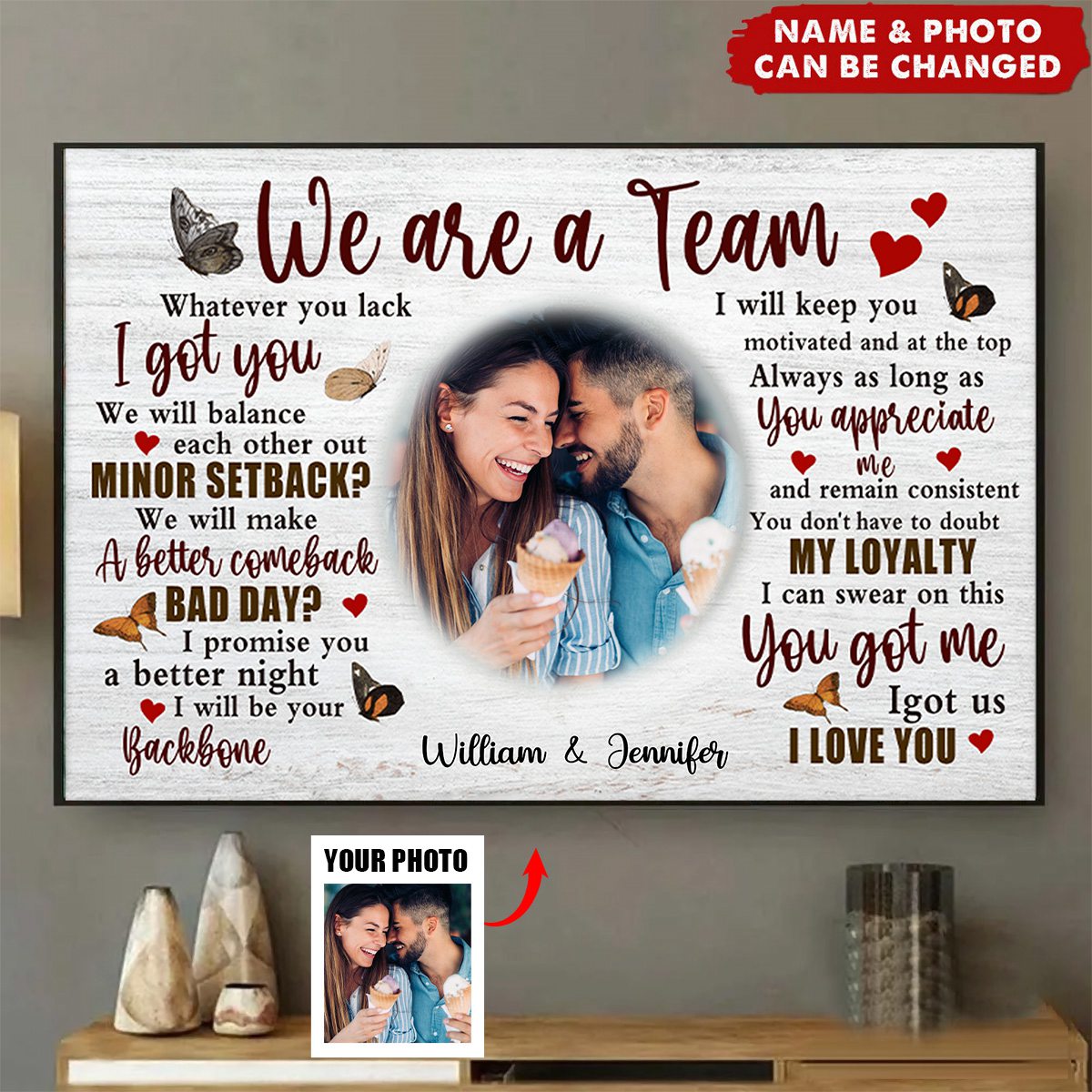 We Are A Team - Anniversary Gifts - Personalized Poster Prints