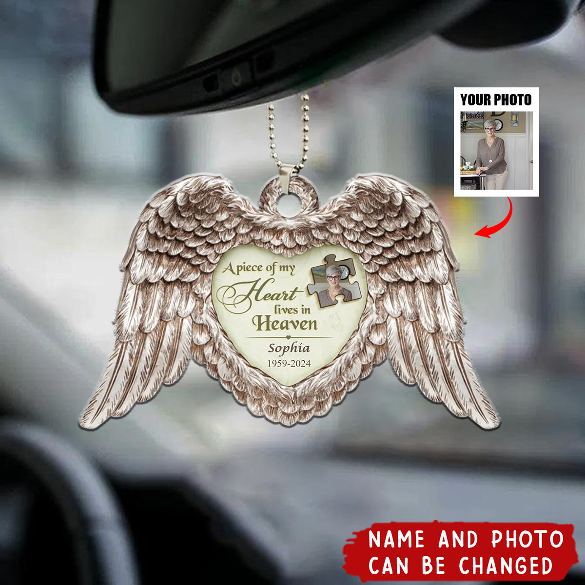 Custom Personalized Memorial Acrylic Ornament - Upload Photo - Memorial Gift Idea For Family Members