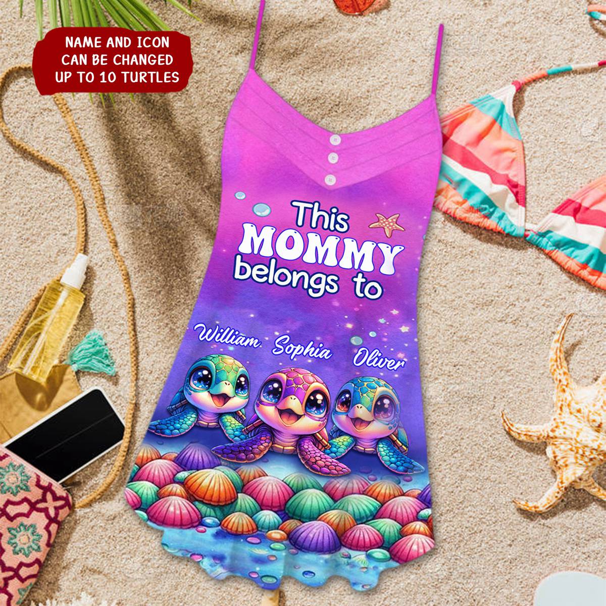 This Grandma belongs to Colorful Turtle Personalized Summer Dress