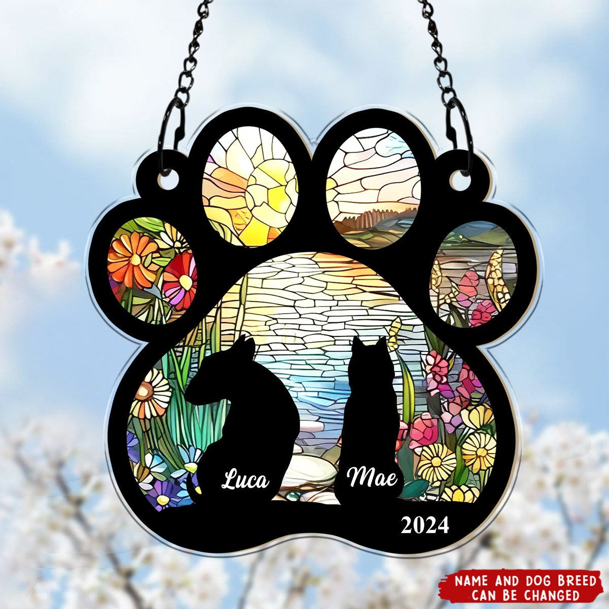 Personalized Dog Memorial Gift Acrylic Suncatcher Ornament