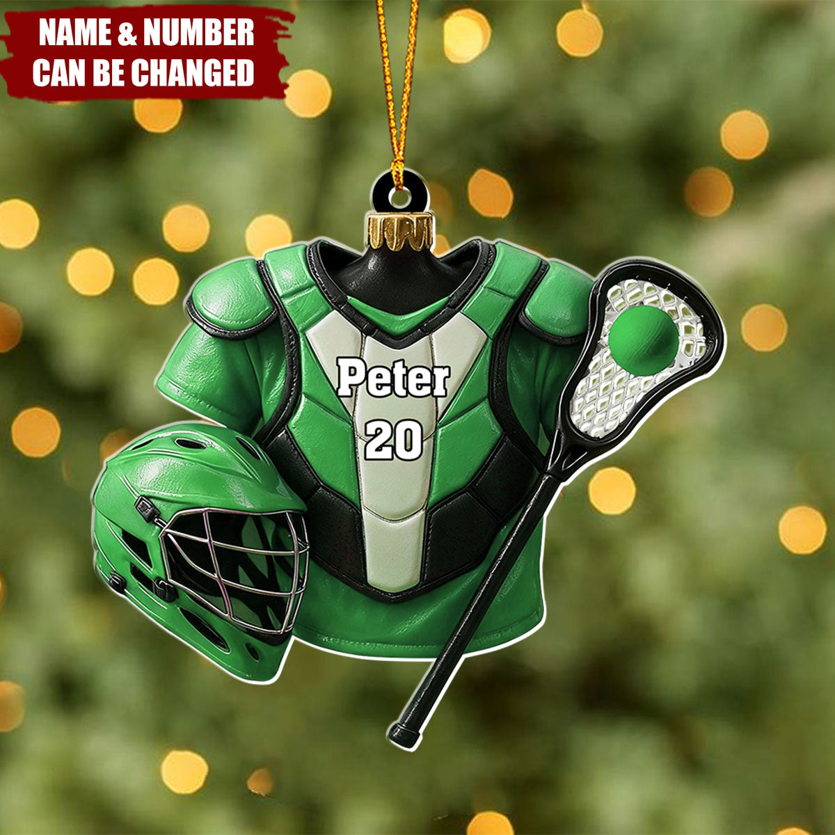 Personalized Lacrosse Ornament, Christmas Gift for Players & Coaches