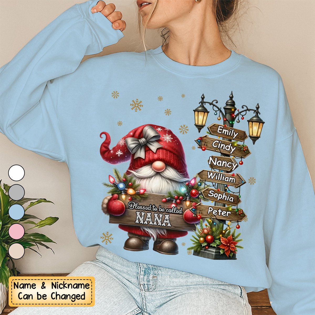 Personalized Grandma And Kids Christmas Sweatshirt - Gift For Nana, Mom