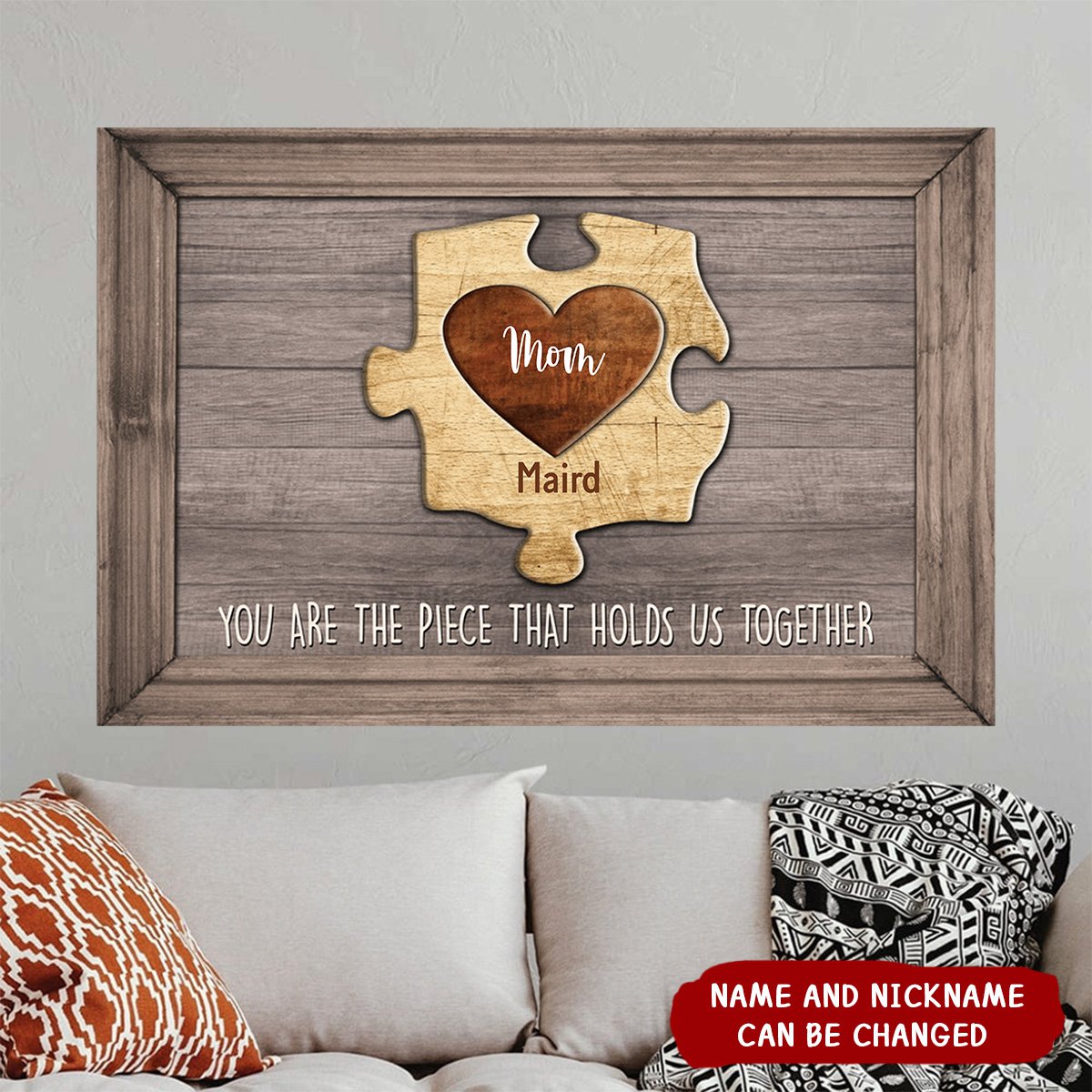 Puzzle Poster Mom You Are The Piece That Holds Us Together Personalized Poster Gift For Mother Grandma
