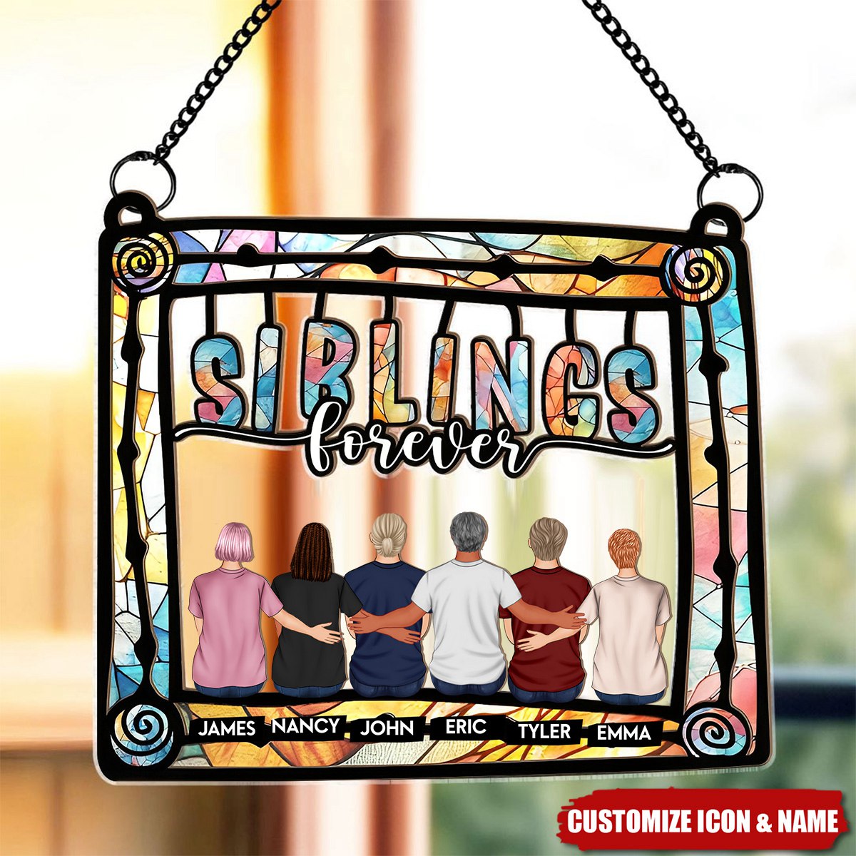 Besties Being Together - Personalized Window Hanging Suncatcher Ornament