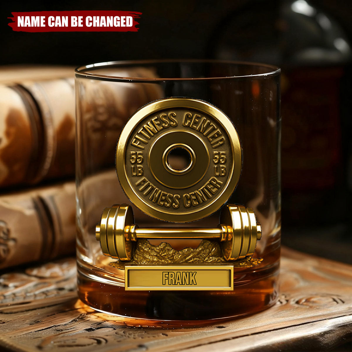 No Pain No Gain - Personalized Fitness Whiskey Glass