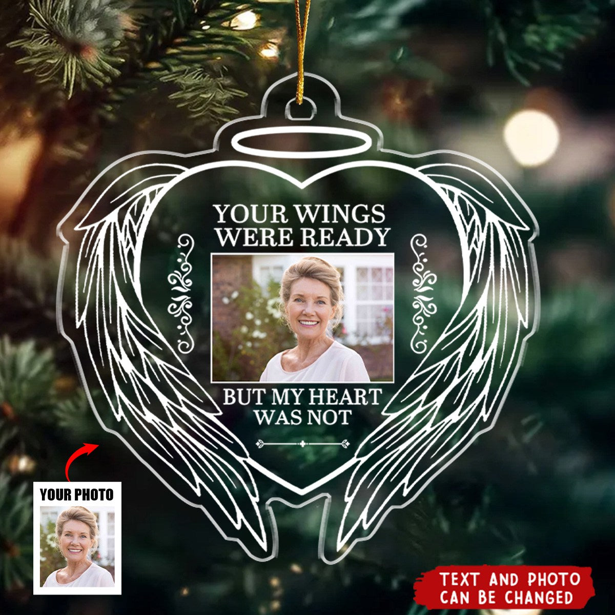 Custom Photo Although You Cannot See Us We Are Always With You - Memorial Personalized Acrylic Ornament