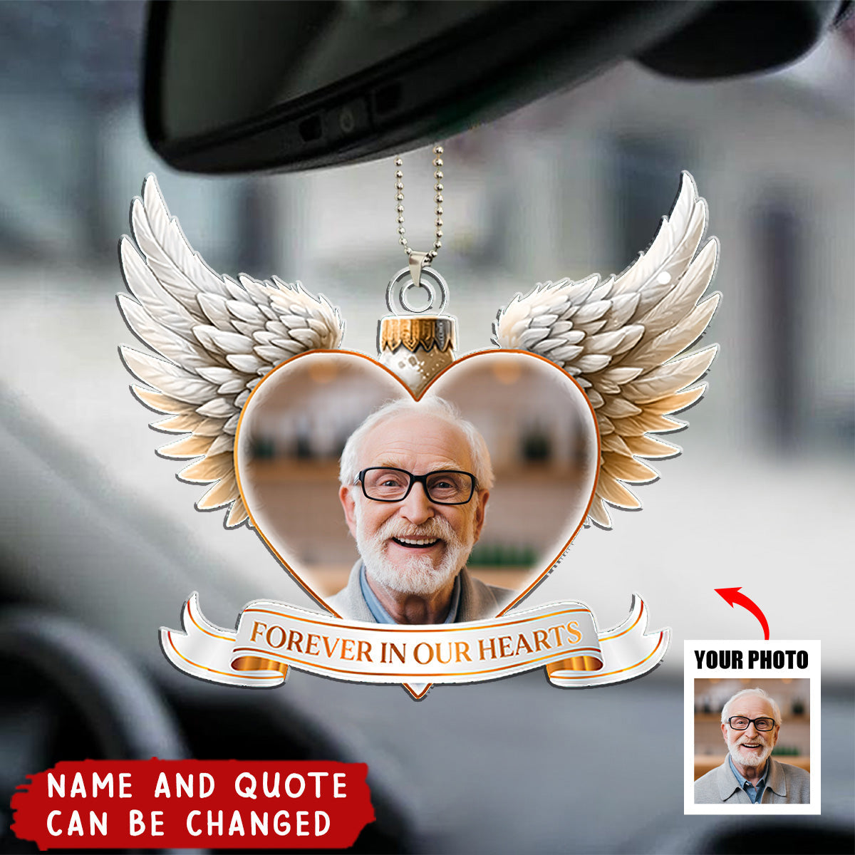 Forever In My Heart Memorial - Personalized Acrylic Photo Ornament