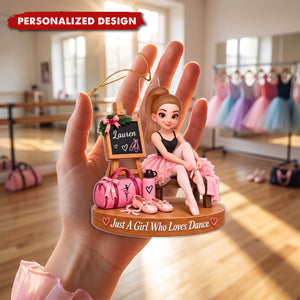 Personalized Ballet Girl Acrylic Ornament - Christmas Gift for Dancers