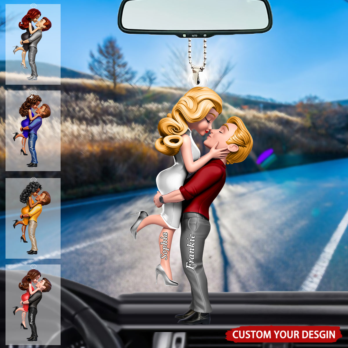 Cartoon Lifting Couple Personalized Acrylic Ornament