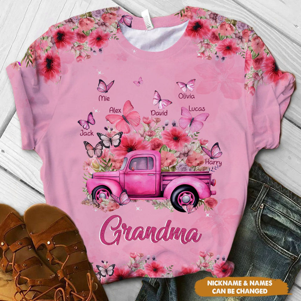 Personalized Pink T-Shirt - Gift For Grandma