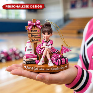 Personalized Cheerleading Girl Acrylic Ornament - Christmas Gift for Daughter, Granddaughter