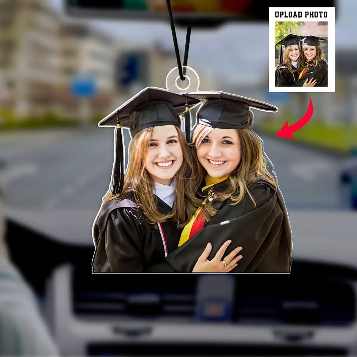 Personalized Car Hanging Ornament - Custom Your Photo - Perfect Gift For Graduation