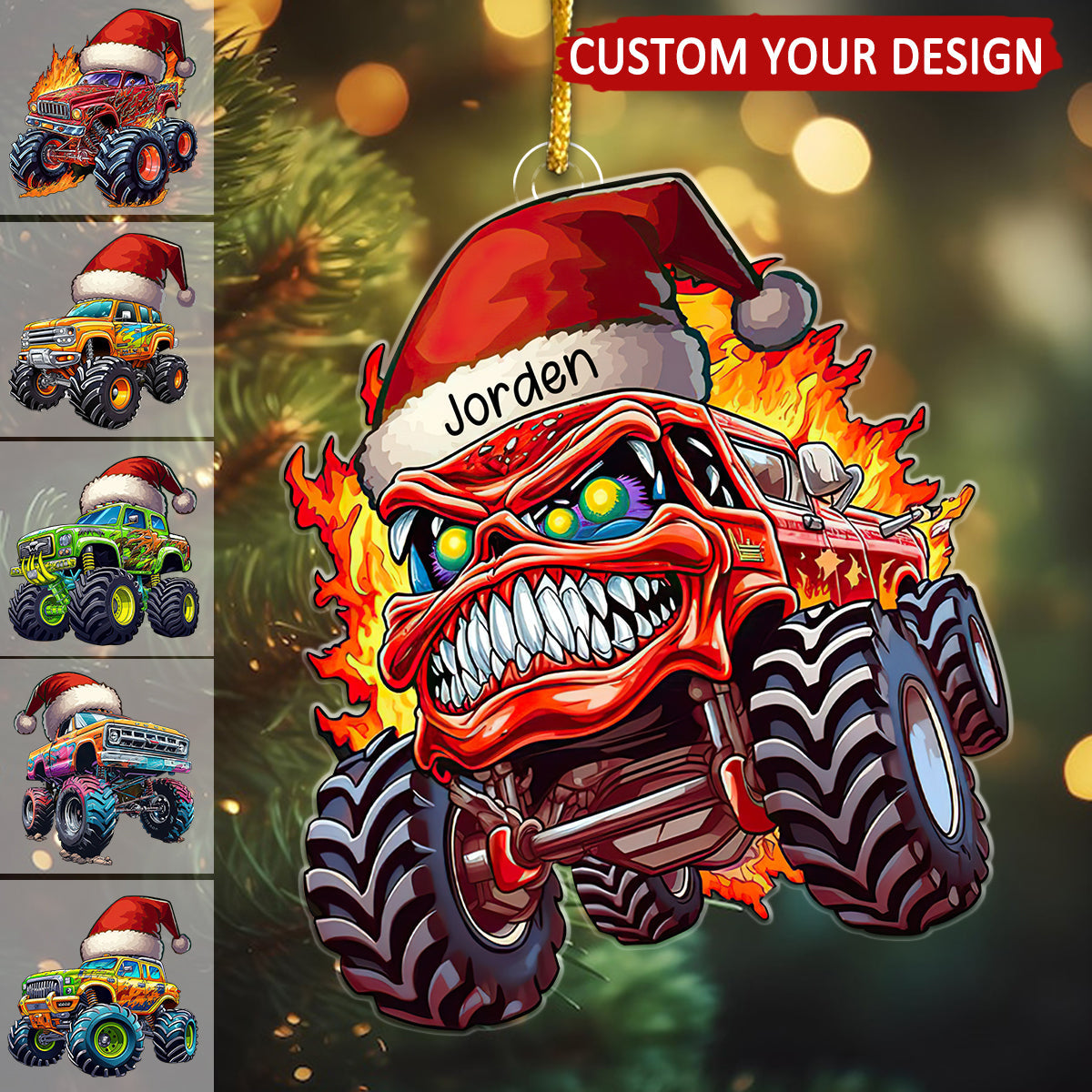 Monster Truck - Personalized Acrylic Ornament, Gifts For Son, Boy, Kids