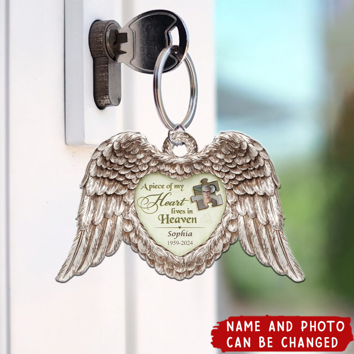 Custom Personalized Memorial Acrylic Keychain - Upload Photo - Memorial Gift Idea For Family Members