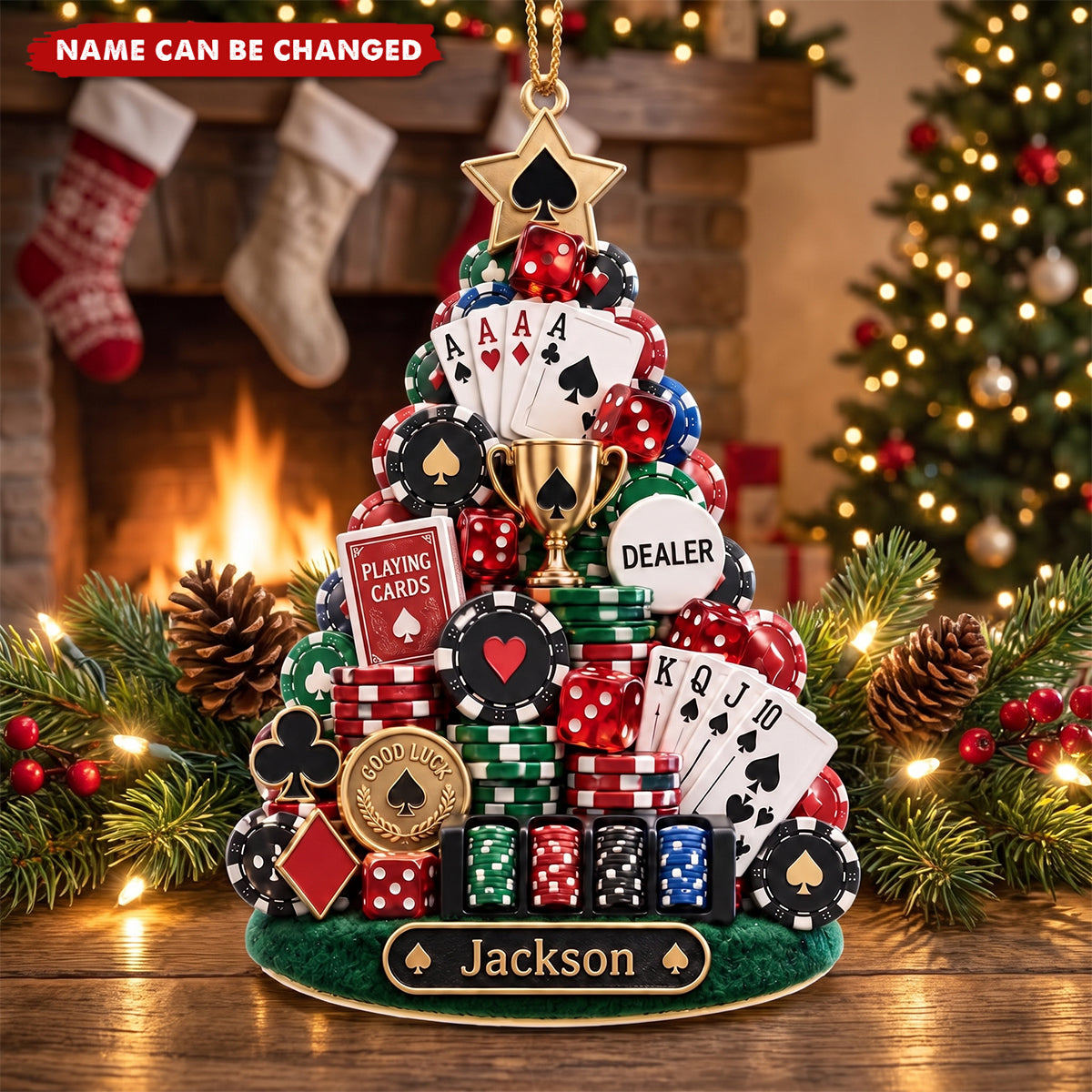 Personalized Poker Acrylic Ornament - Gift For Poker Lover