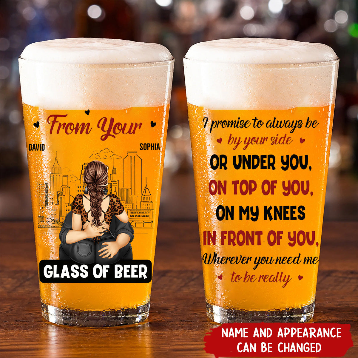 Couple Glass Of Beer Always By Your Side - Personalized Beer Glass