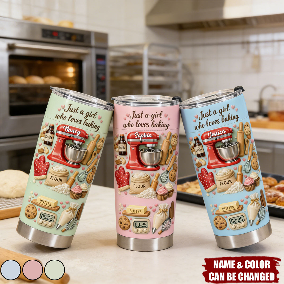 Just A Girl Who Loves Baking, Personalized Tumbler, Gift For Bakers