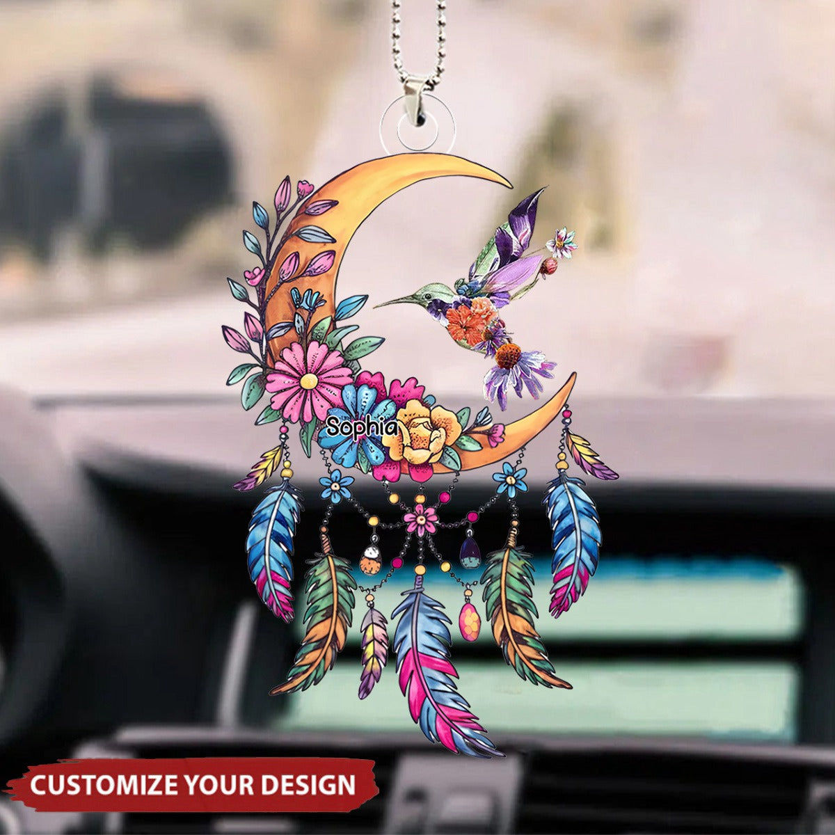 Hummingbird God Made Her An Angel - Personalized Acrylic Ornament