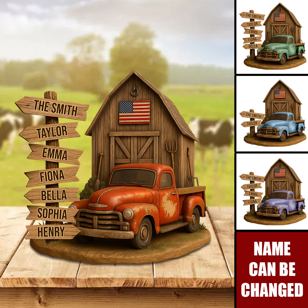 Farm Barn Family Acrylic Plaque - Personalized Gifts For Family