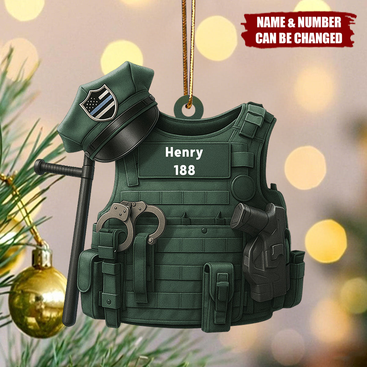 Police Bulletproof Personalized Ornament Gifts For Police Policeman