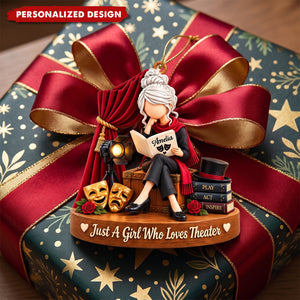 Just A Girl Who Loves Theater Personalized Acrylic Ornament - Custom Drama Gift