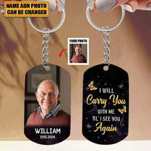 My Mind Still Talks To You - Butterflies Memorial Sympathy Gift- Personalized Photo Keychain