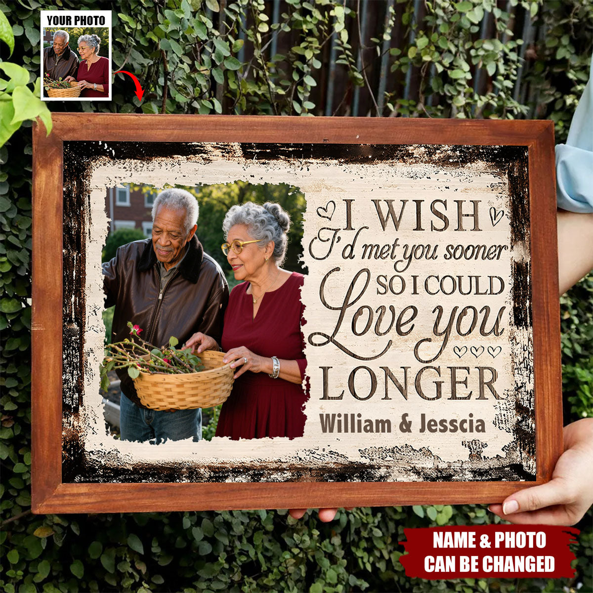 I Wish I'd Met You Sooner, Love You Longer, Custom Horizontal Poster, Gift For Couples