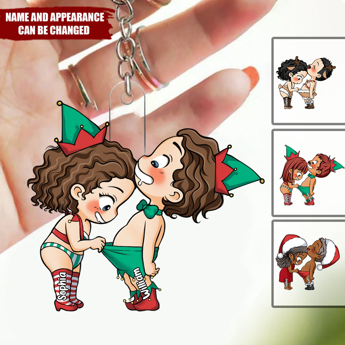 Funny Couple Christmas Gift   - Personalized Acrylic Keychain