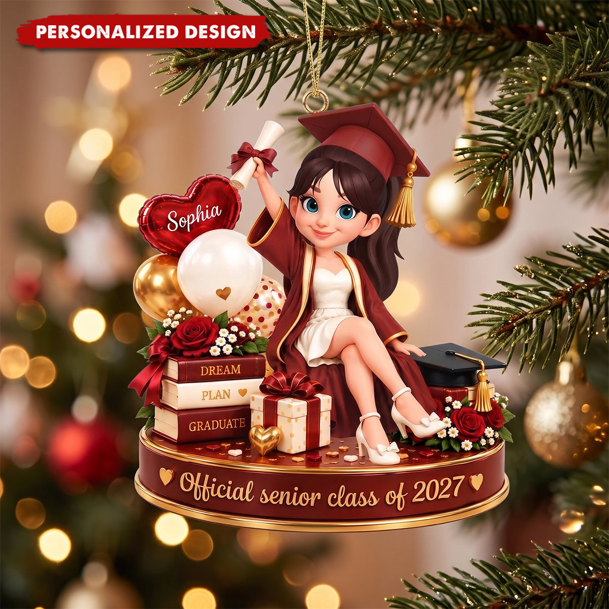 Personalized Acrylic Ornament - Graduation Christmas Gift