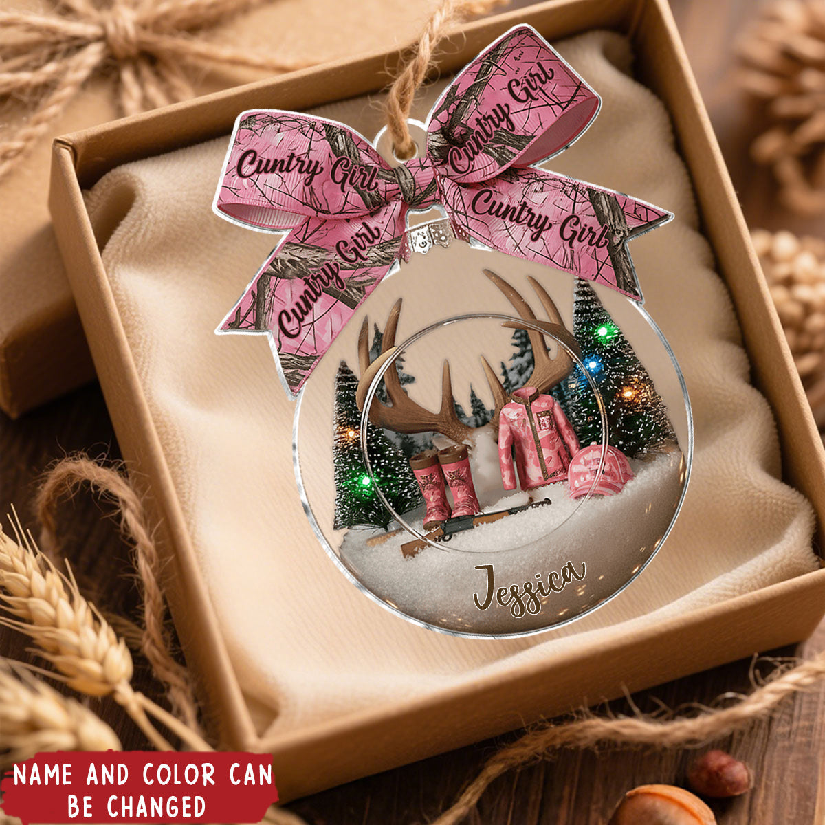 Cuntry Girl - Personalized Christmas Acrylic Ornament
