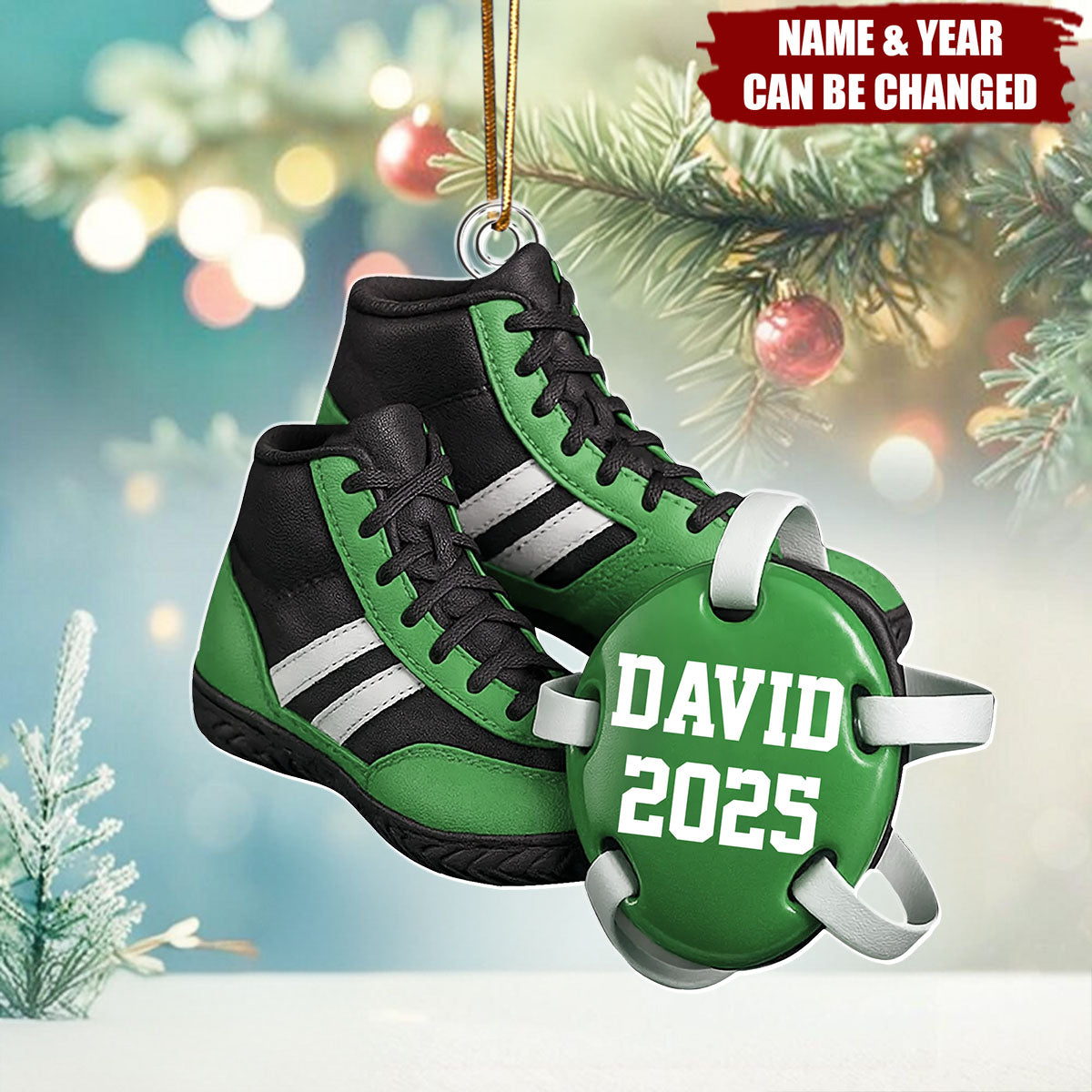 Custom Wrestling Christmas Ornament 2025, Wrestling Lovers Gift