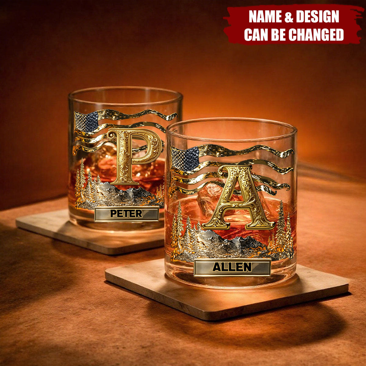 Alphabet Initial For Whiskey, Bourbon Lovers - Personalized Whiskey Glass