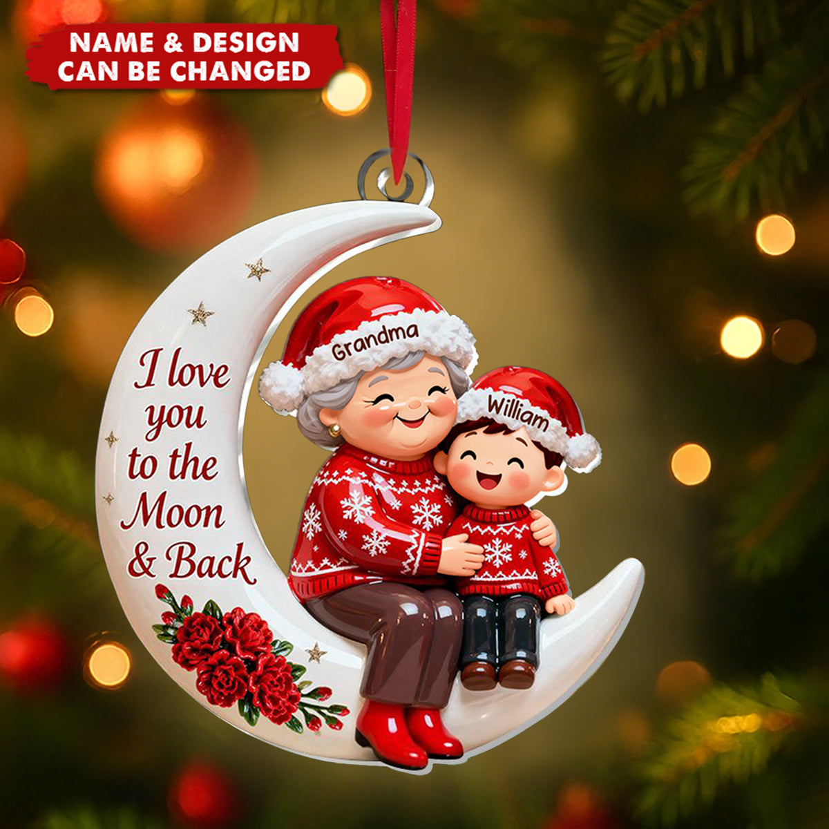 To The Moon, With All My Love - Personalized Acrylic Ornament