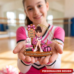 Personalized Cheerleading Girl Acrylic Ornament - Christmas Gift for Daughter, Granddaughter