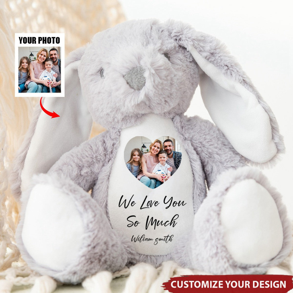 Personalised Photo Teddy, Keepsake Picture Gift - Picture Teddy Bear