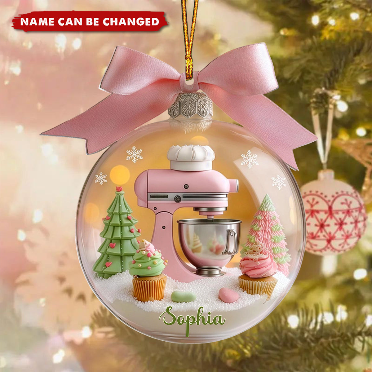Custom Baking Mixer Acrylic Ornament – Personalized Christmas Decor for Bakers