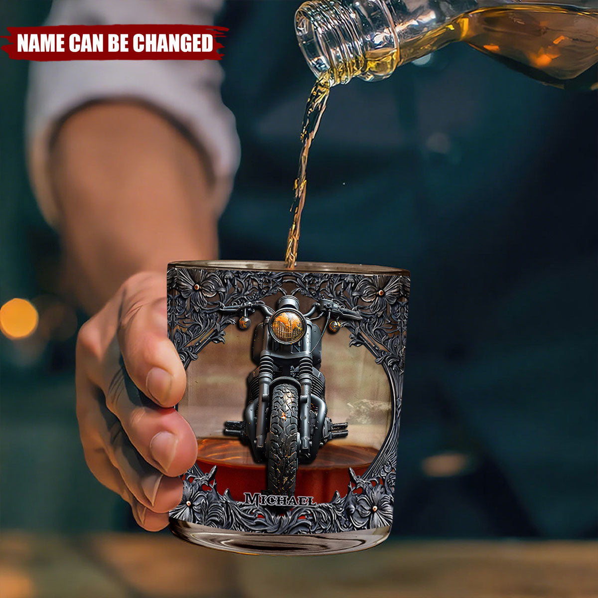 Biker Whiskey - Personalized Whiskey Glass