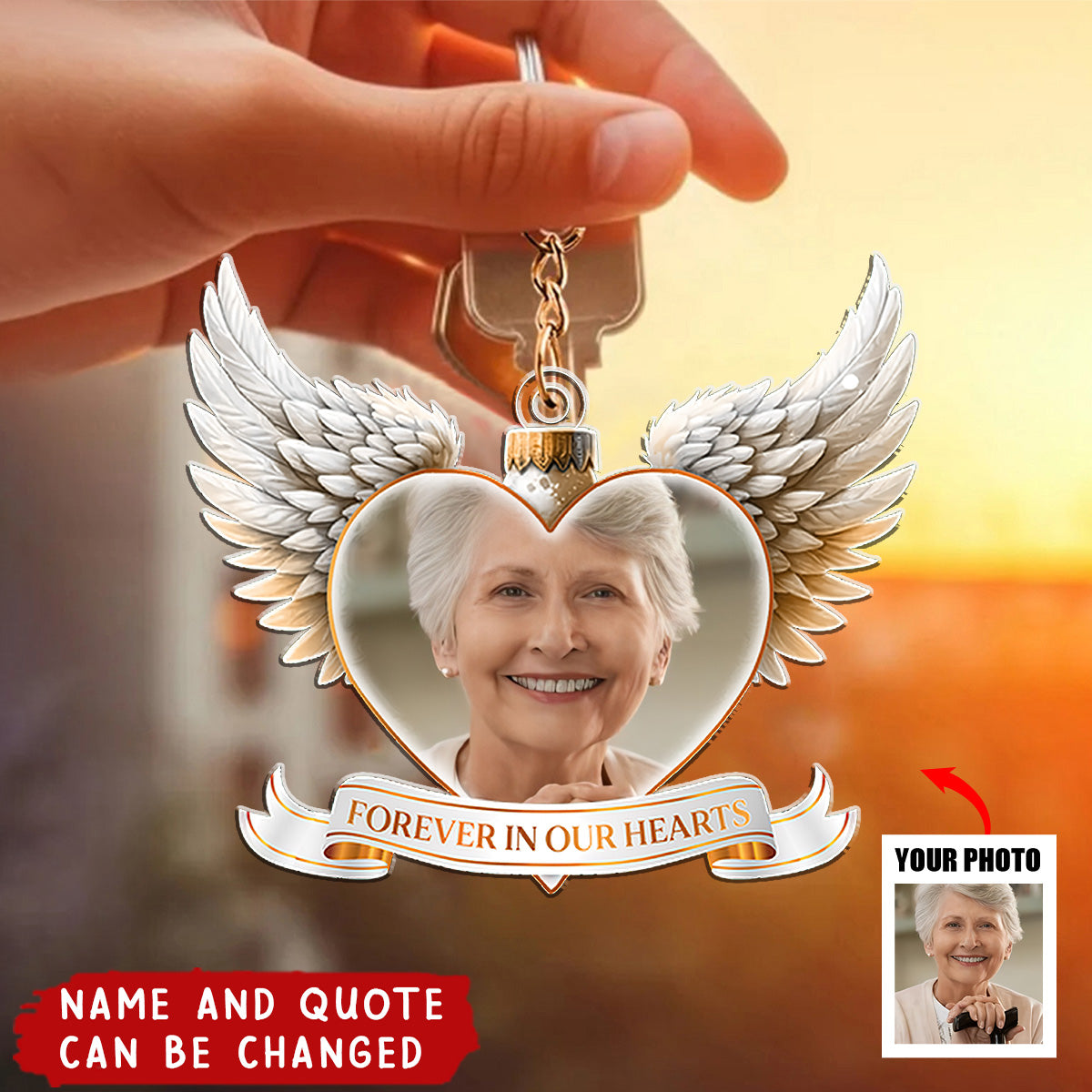Forever In My Heart Memorial - Personalized Acrylic Photo Keychain