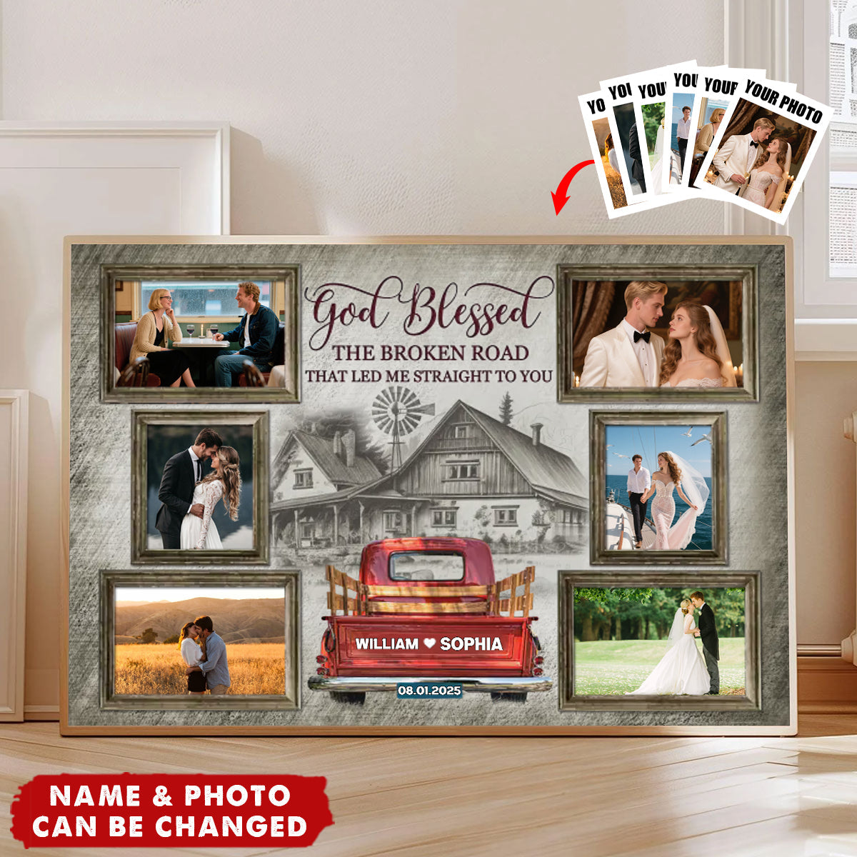 Personalized Photo Canvas Prints, Beautiful Farmhouse Dem Poster