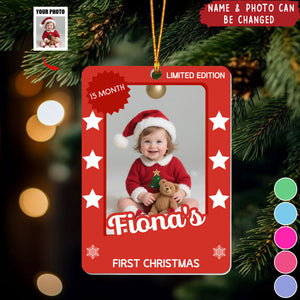 First Christmas, Celebrate With Snowflakes And Stars, Personalized Ornament