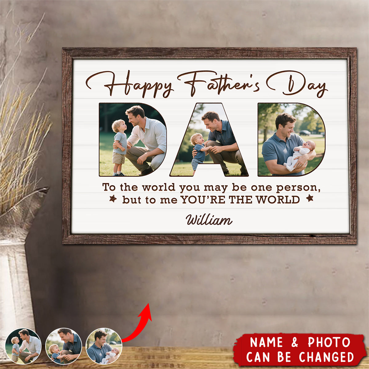 You Make Our World Complete - Family Personalized Custom Horizontal Poster - Father's Day, Gift For Dad