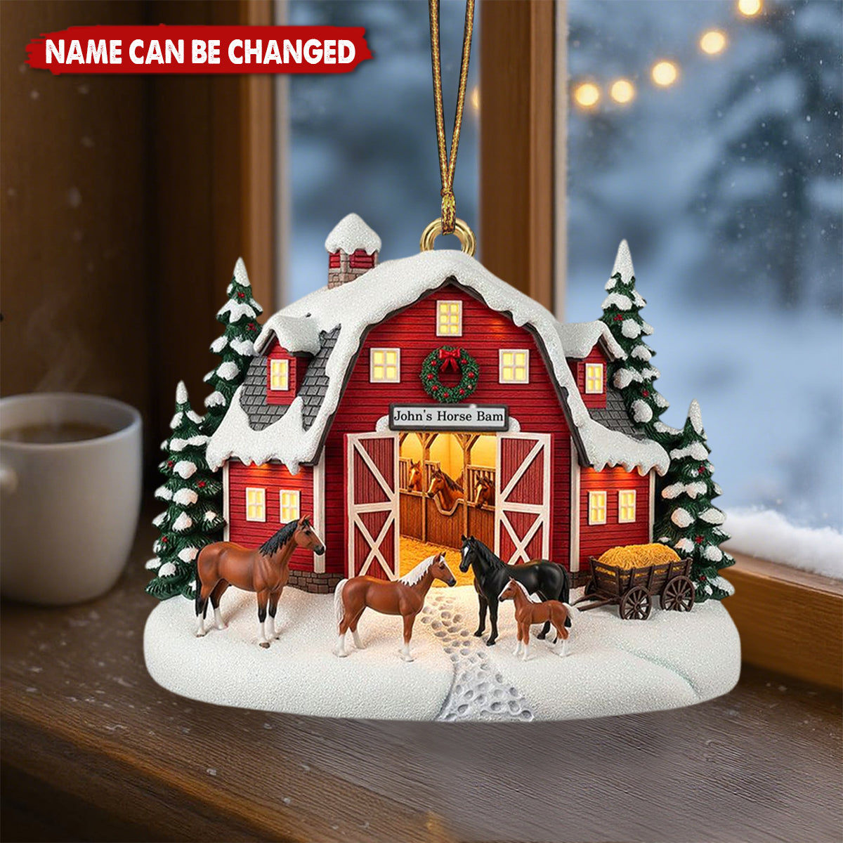 Farm Style - Personalized Christmas Acrylic Ornament, Gifts for Horse Lovers