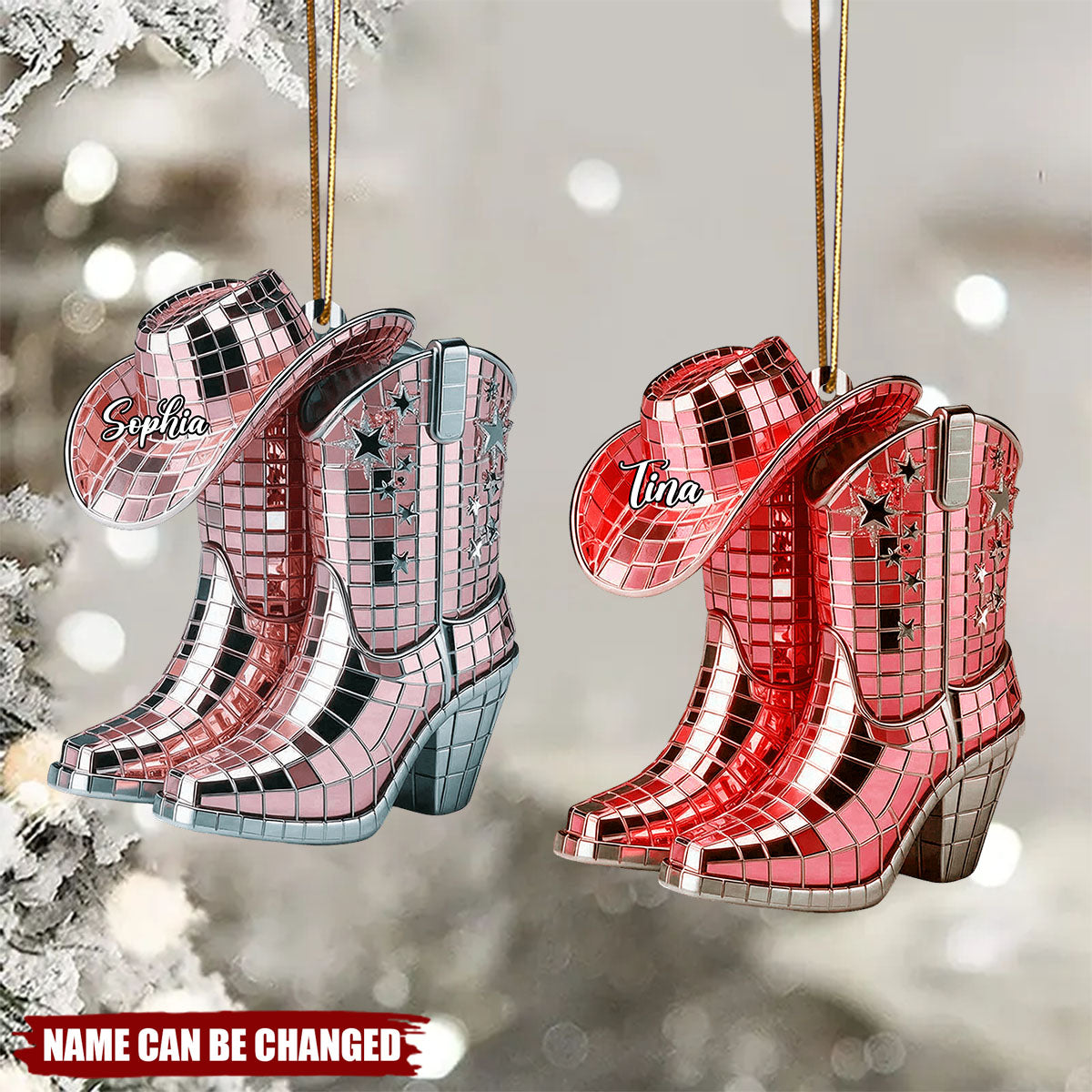 Cowgirl Boots And Hat - Personalized Cowgirl Ornament