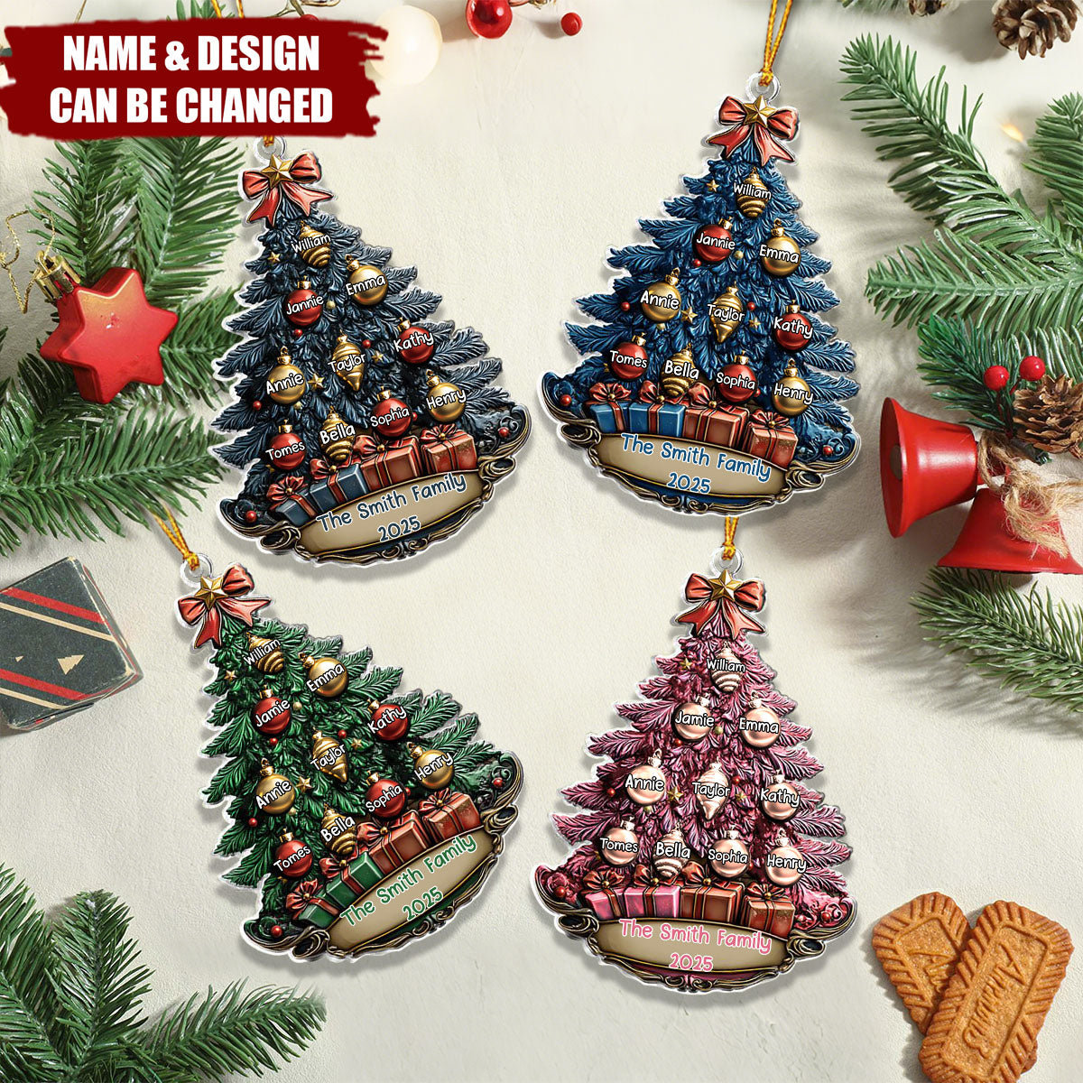 Merry Christmas - Personalized Family Custom Shaped Ornament