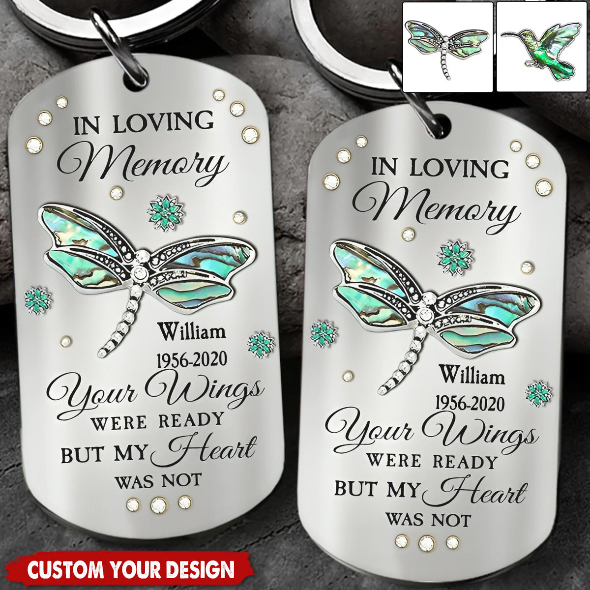 In Loving Memory Personalized Memorial Stainless Steel Keychain